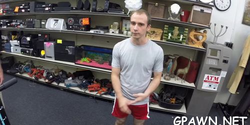 Crazy twink fucked for money