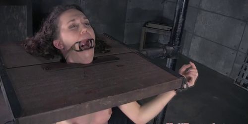 Restrained bdsm sub punished with bastinado by her mast