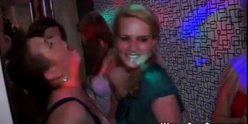 Hot horny babes at party slammed