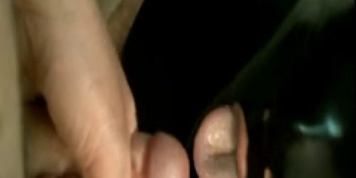 Latex hooded blowjob