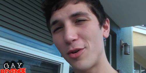 Huge dick fucks head of a gay