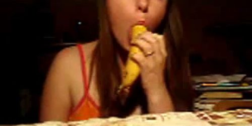 Banana sucking and fucking girlfriend