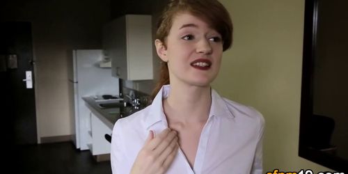 Clothed teen has pov sex