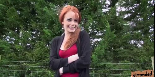 Redhead teen Ella Hughes loves quickie sex inside the v