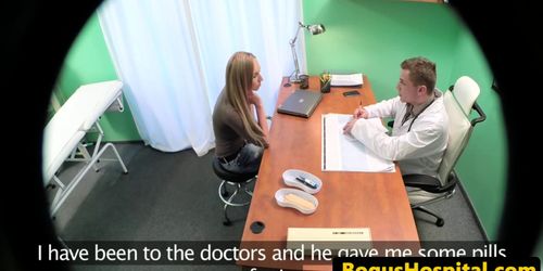 Doctor massages and fucks babe with headache