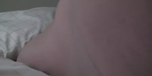 Bed hump in pantyhose ......... with cum