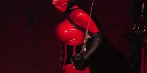 latex girl,hooh,bound and gagged