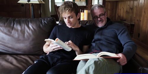 Cute gay stepson teen involved in a family threesome