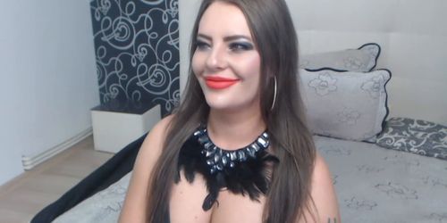 Brunette shemale wanking cock on cam