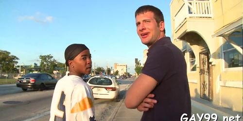 Hot white  black gay sex