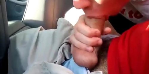 young twink sucks dick in car and swallows