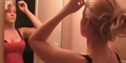 Hot blond wife gets fucked in bathroom