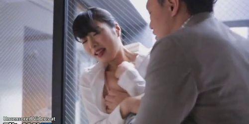 Japanese beautiful wife cheats husband with her boss