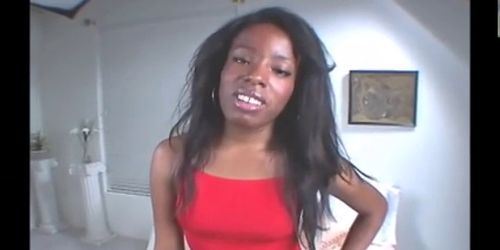 Beautiful Long Haired Black Girl gets Creampie