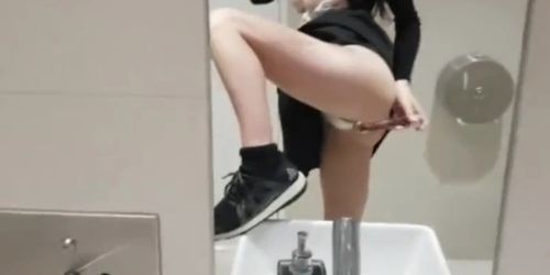 Quickie in Public Restroom