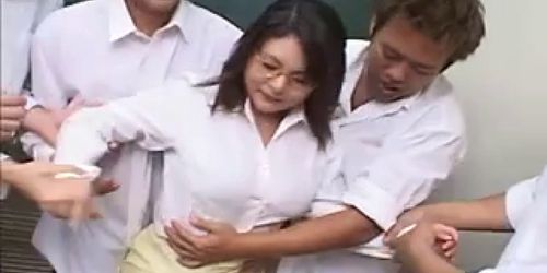 Horny Japanese teacher learns a lesson herself about pu