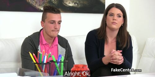 Chubby couple fucking on casting