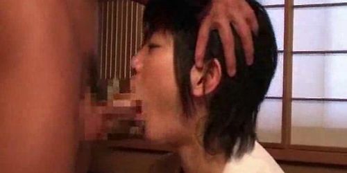 Mosaic; Asian Teen provides Blowjob