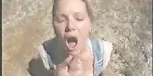 Kymmy Sucking Cock Outside