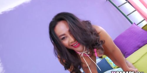 Busty Asian Tgirl Jasmine I Enjoys Fucking A Toy