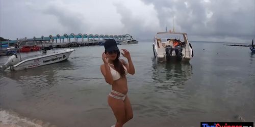 Beach tease and romantic fuck with my hot Thai wifey