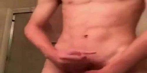 Fat Cock Twink Jerking Before Shower