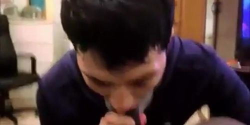 dude enjoys sucking a big black cock