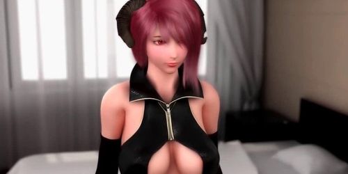 Beautiful animated redhead playing