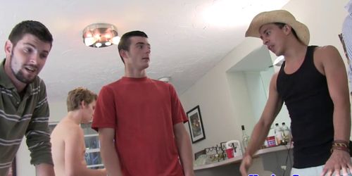 College twink jerking off and licking cum