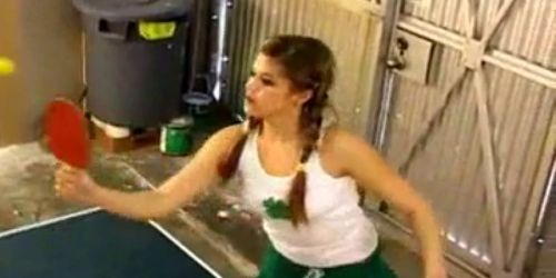 Topanga plays ping pong