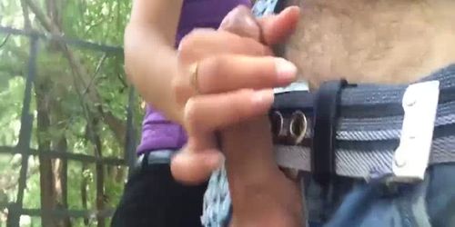 Great outside handjob