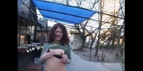 Whore shows off body pisses in street and strangers rea