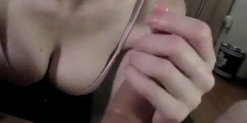 Amateur girlfriend blowjob with huge facial cumshot