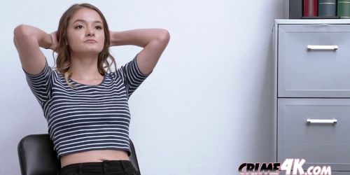 Petite horny teen was arrested after stealing clothes, 