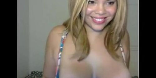 happy brazilian webcam hottie jiggling big tits