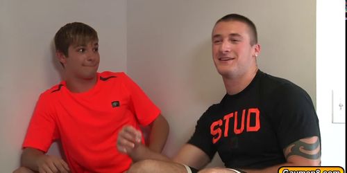 Gym Buddies sucks dick and fucks hard anal