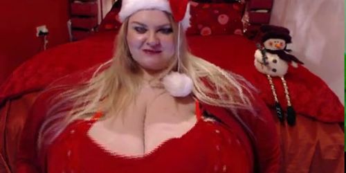 Red Christmas boobs - much bigger