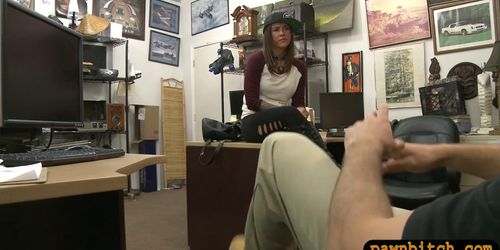 Hot ass brunette woman pounded at the pawnshop