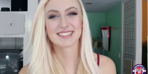 Cute horny blonde Alexa gets a milky cum inside her tig