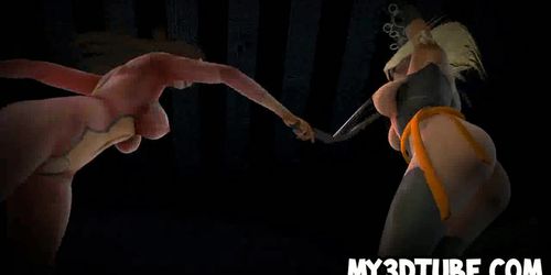 Two hot 3D babes getting fucked hard by Spiderman