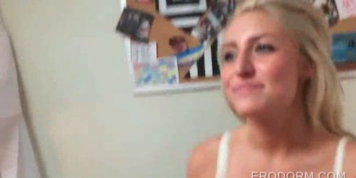 Tight cunt college doll pounded from behind