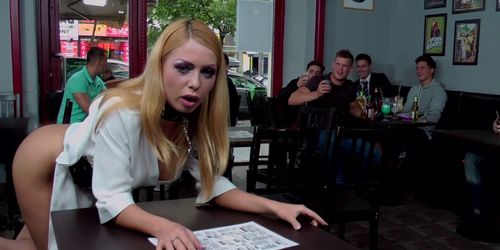 Blonde anal fucked in public bar (Steve Holmes)