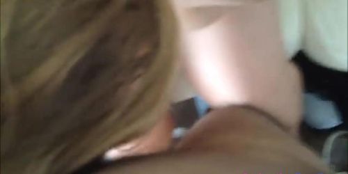 Horny Blonde Has A Big Black Dick Filling Her Mouth In 