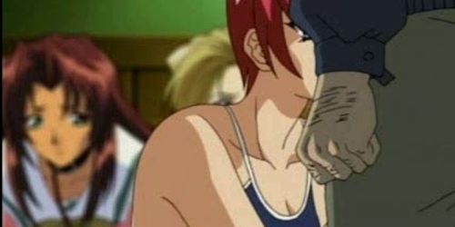 Sexy anime babes licked and fucked in gangbang