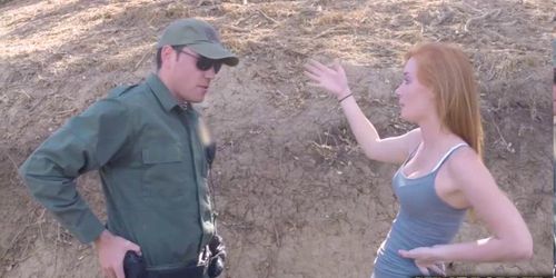 Hot blonde teen Alex Tanner gets caught by the border p