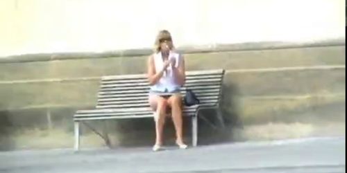 Woman no pantie in public