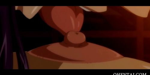 Big nipples Anime girl fellating big cock