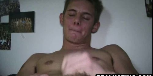 Frat boy hunk sucks cock and gets fucked in the ass