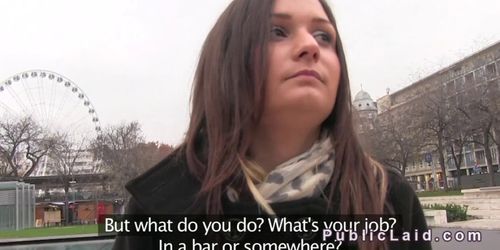 Hungarian amateur sucking in public pov