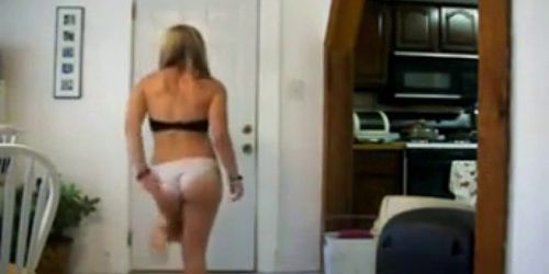 Sexy Blonde Does An Ass Dance